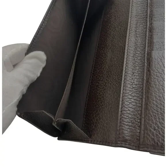 GUCCI Full Inclusion Brown Interlocking GG Studded Leather Long Wallet EUC - Picture 11 of 14